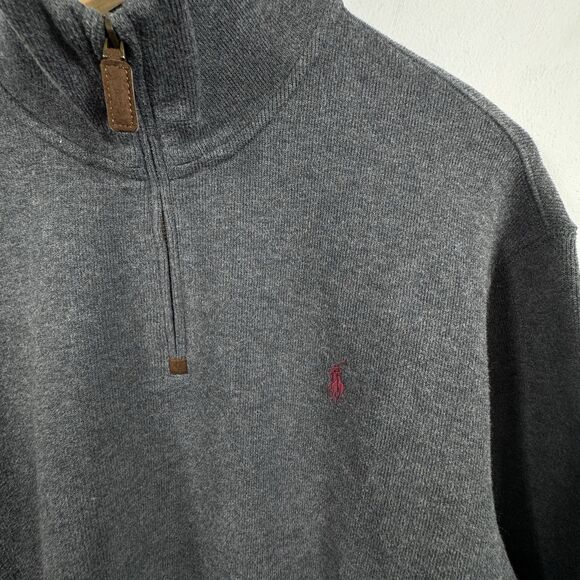 Polo Ralph Lauren Classic 1/4 Zip Pullover Sweater Sweatshirt Men's XXL Gray - Picture 6 of 7